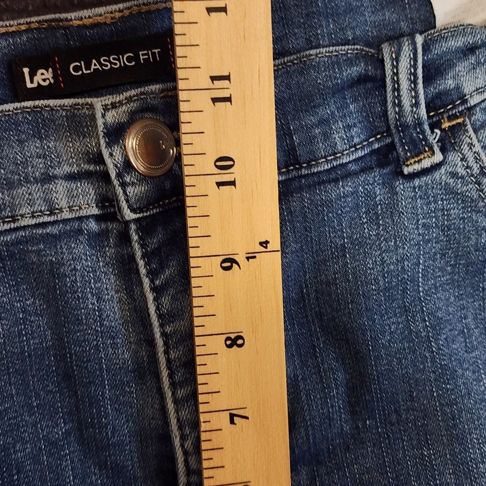 Lee Jeans Women 12 Long Blue Classic Fit Straight Leg Denim Stretch Casual